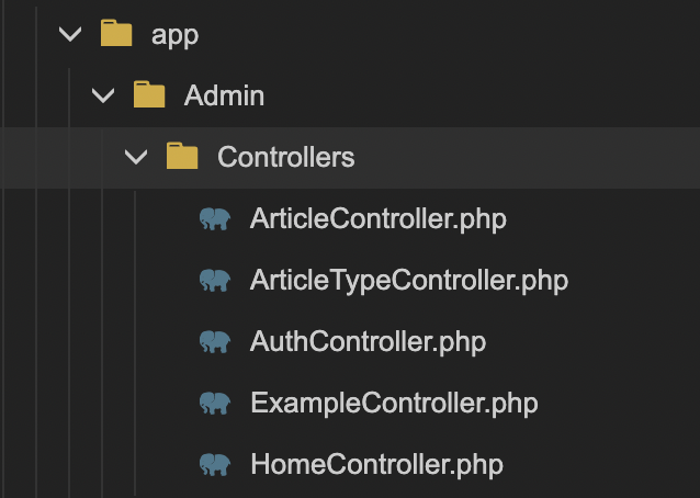 app admin controllers