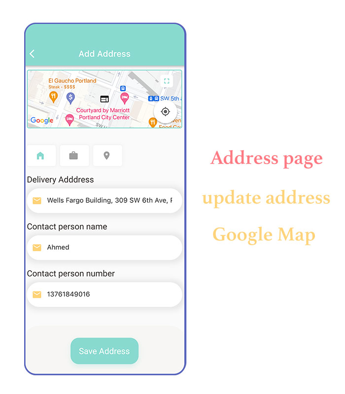 address page e-commerce flutter