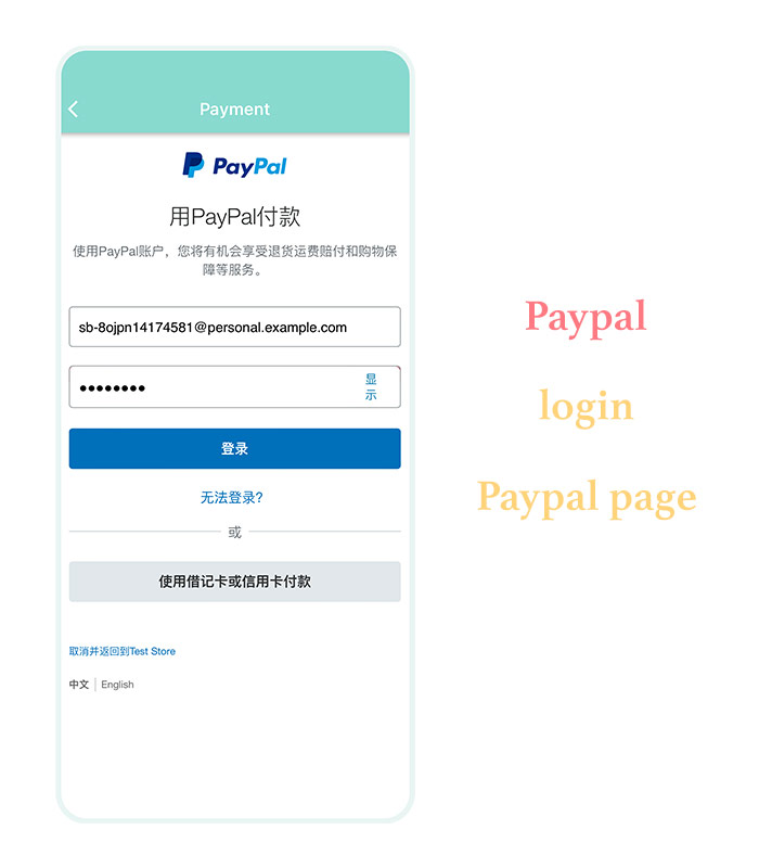 paypal login page
