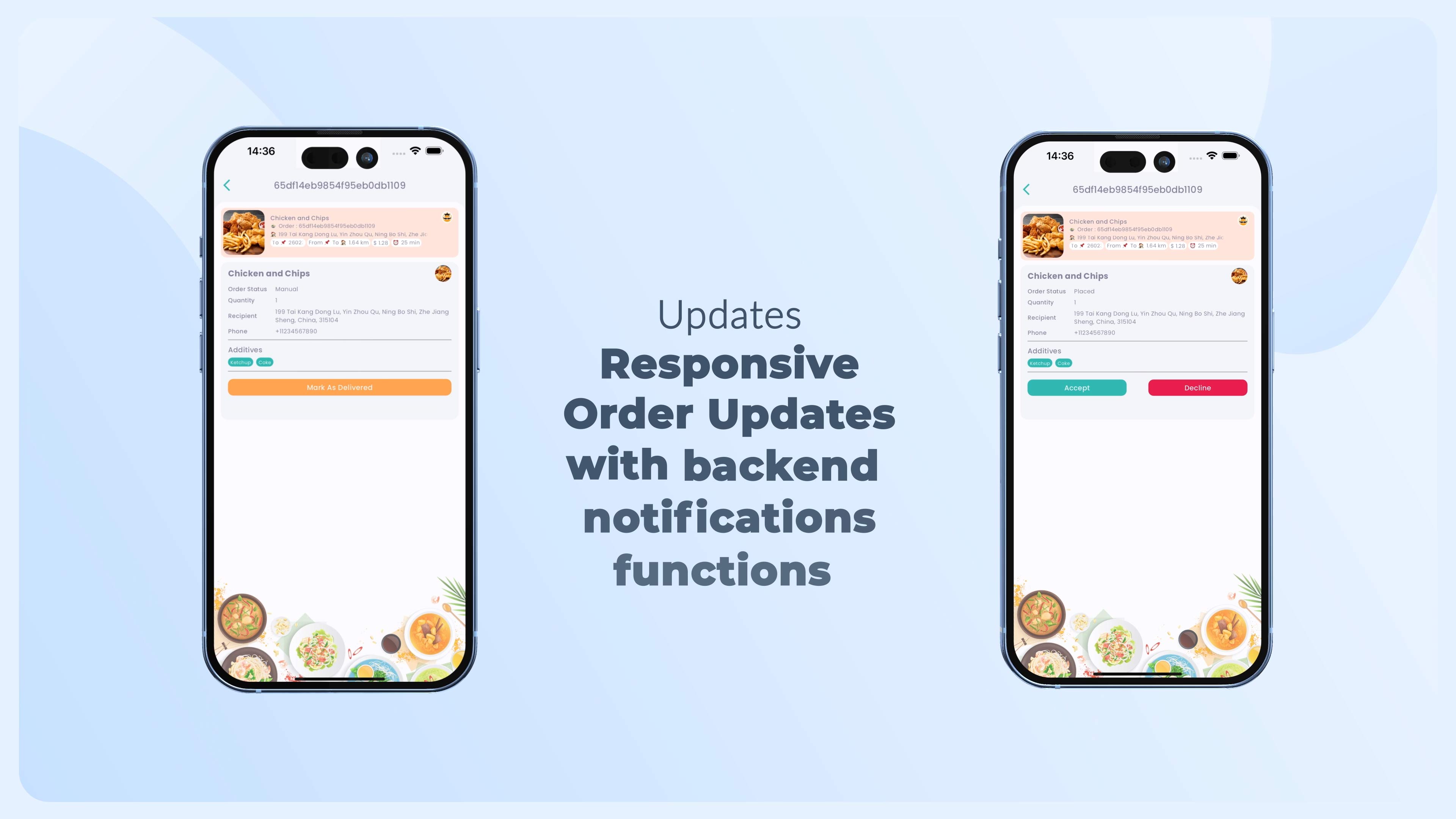 flutter restaurant app push to delivery boy