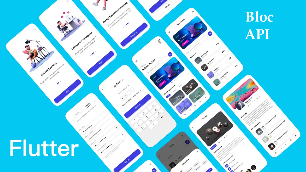 Flutter Online Learning Course App | BLoC State Management