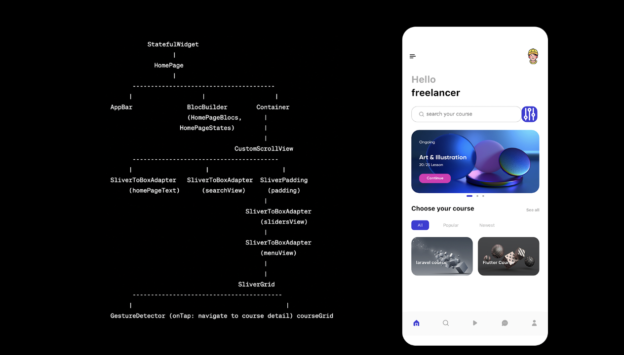 Flutter Online Learning Course App | BLoC State Management